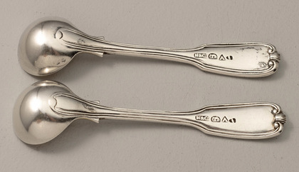 Indian Colonial Silver Salt Spoons (Pair) - Hamilton & Co, Calcutta